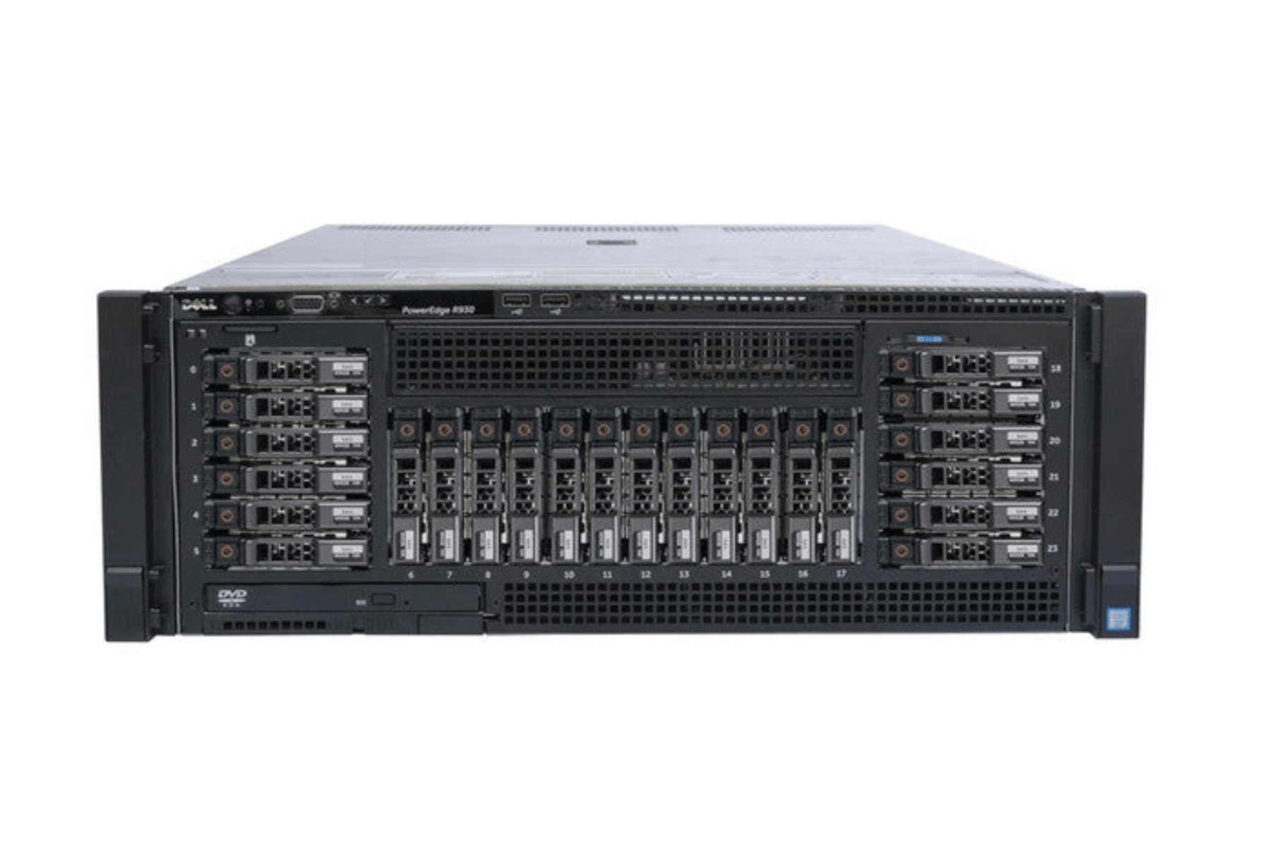 Refurbished Dell PowerEdge R930 24-Bay 2.5" 4U 4-socket server front view